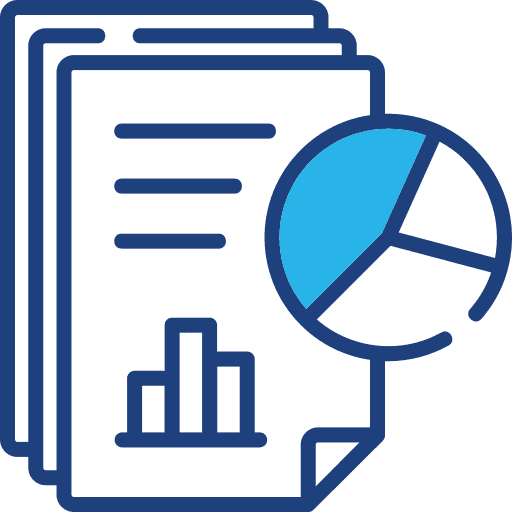 Visual icon of data reports and analytics, representing ease of gathering insights.